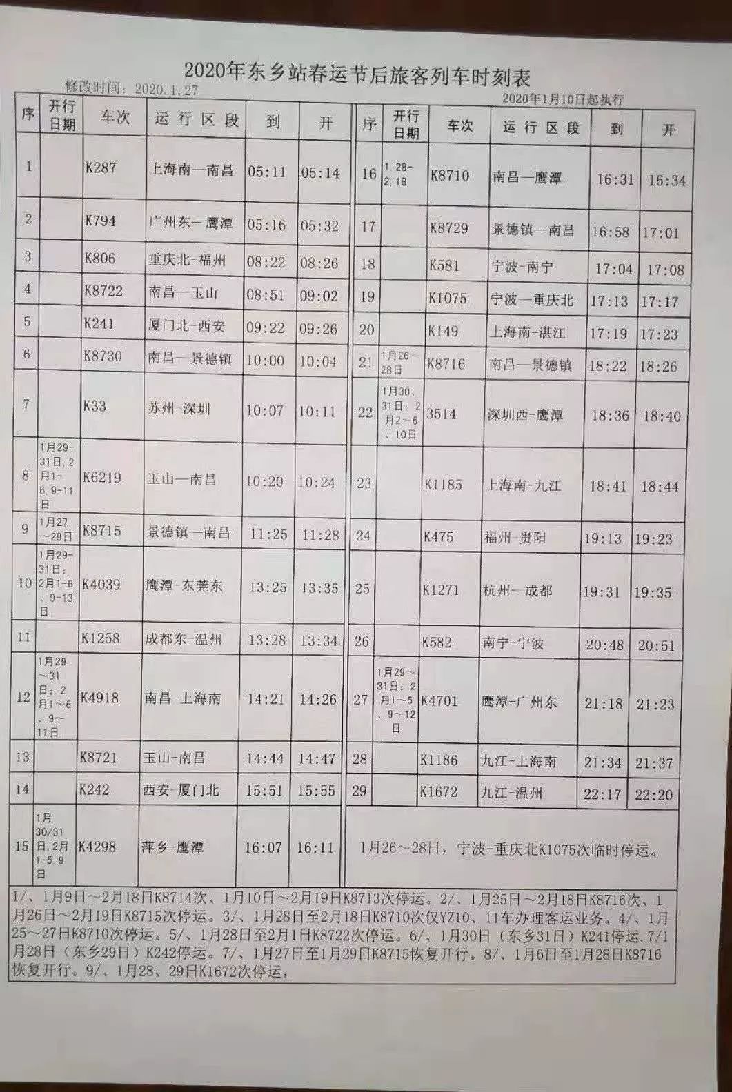 最新江永火车时刻表